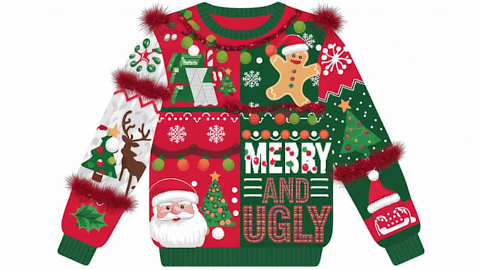 Gig Preview - Design ugly chrishmas sweater, christmas tshirt and sweatshirt