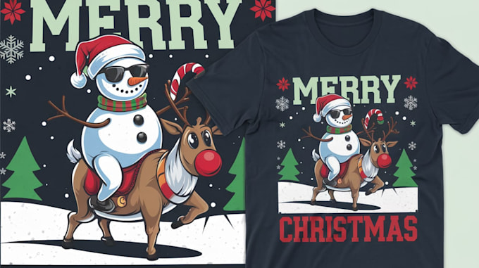 Gig Preview - Create christmas, retro groovy ugly christmas sweater, tshirt design