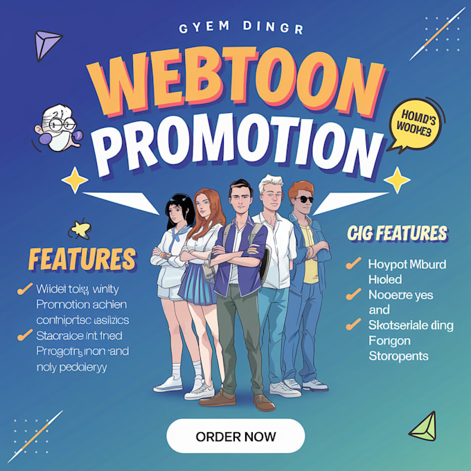 Gig Preview - Do webcomic promotion, webtoon tapas, wattpad, manga, comic promotion