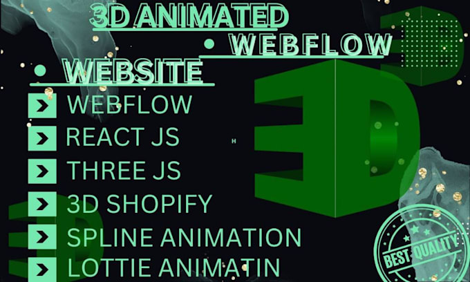 Gig Preview - Figma to webflow 3d spline animated website, threejs webgl website, game website