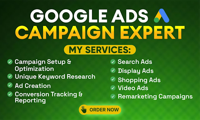 Gig Preview - Setup and manage your google ads adwords PPC campaign