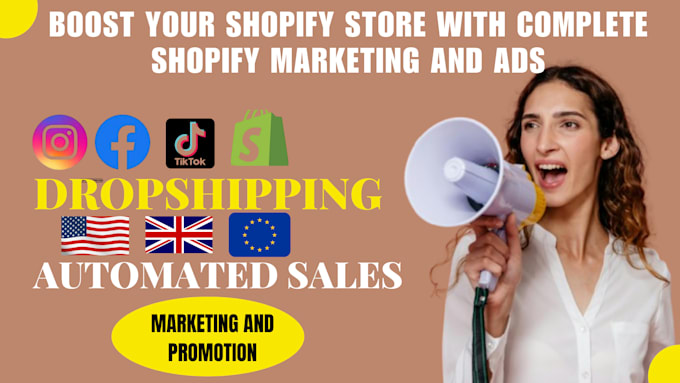 Gig Preview - Boost your shopify store sales complete shopify marketing and social media ads