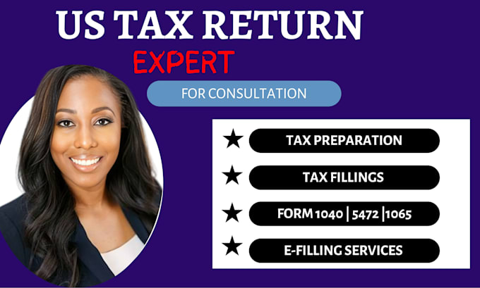 Gig Preview - Do US tax return, business tax 1040 1120 1065, single member llc 5472