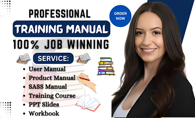 Gig Preview - Create elearning content technical writing training manual course creation