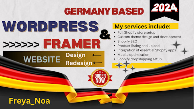 Gig Preview - Build germany base wordpress website, framer  website, website redesign, bug fix