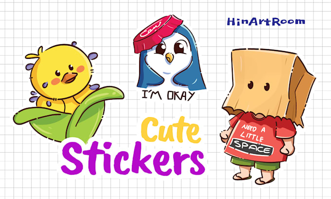 Gig Preview - Draw cute and colorful stickers