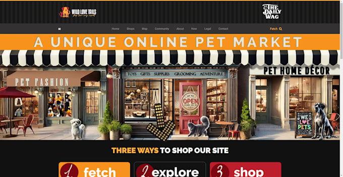 Gig Preview - Design shopify pet supplies store pet care store pet food pet accessories websit