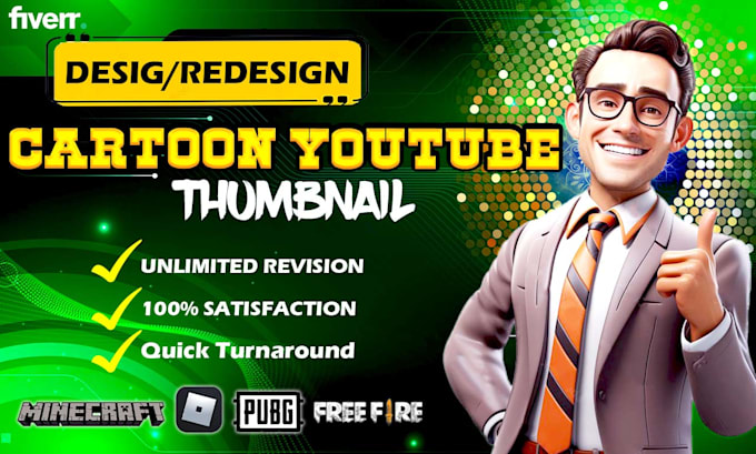 Gig Preview - Design cartoon youtube thumbnail in any style