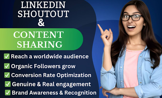 Gig Preview - Promote, share, shoutout brand or content with 8m targeted linkedin audiences