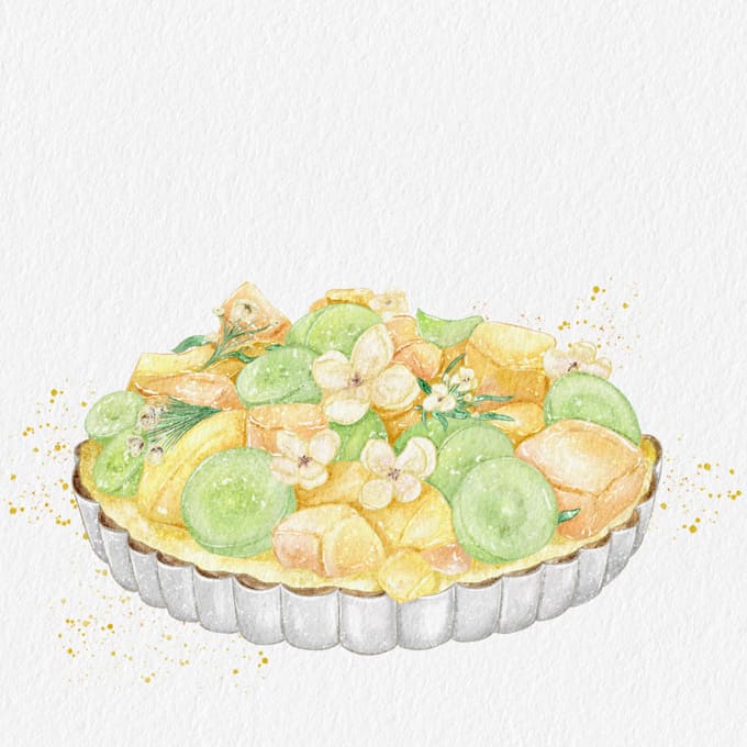 Gig Preview - Custom watercolor food illustrations