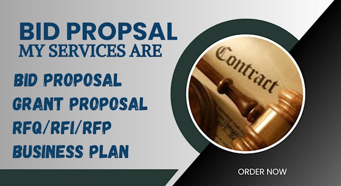 Gig Preview - Develop rfq, rfp, bid proposal, tender to win government contract, grant writing