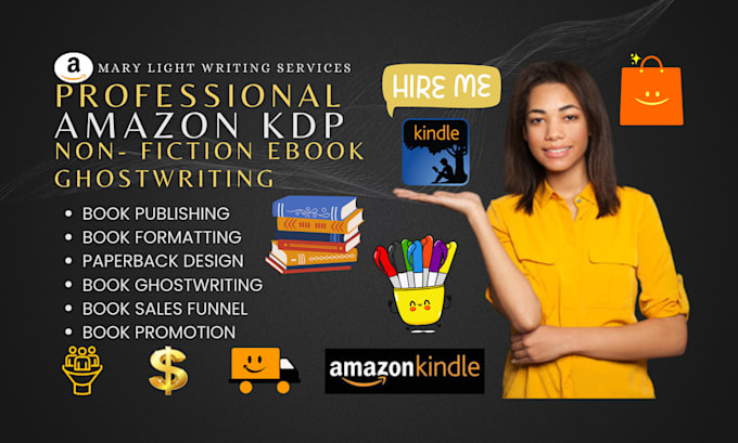 Gig Preview - Do amazon KDP book publishing, paperback formatting, and non fiction ghostwriter