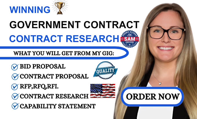 Gig Preview - Write winning government contract bid proposal rfp rfq rfi capability statement