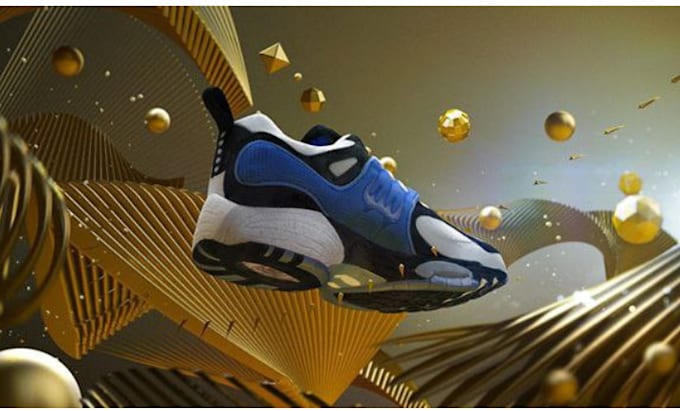 Gig Preview - Render photorealistic 3d shoe modeling , sneakers with 3d cgi product animation