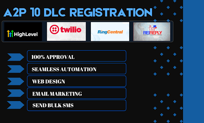 Gig Preview - Gohighlevel sales funnel a2p 10dlc registration, twilio