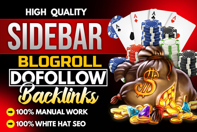 Gig Preview - Do DR 50 sidebar blogroll footer homepage dofollow SEO backlinks link building