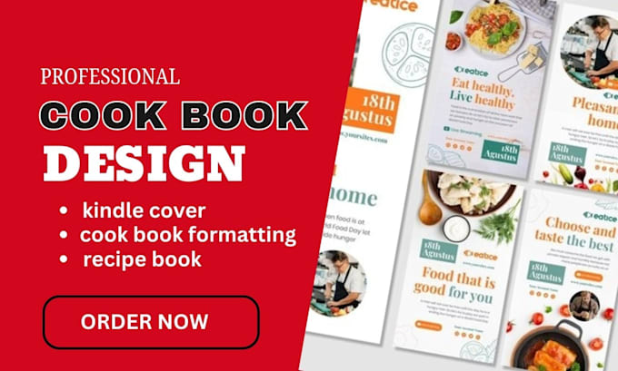 Gig Preview - Design and write cookbook recipe book kindle cover pdf design