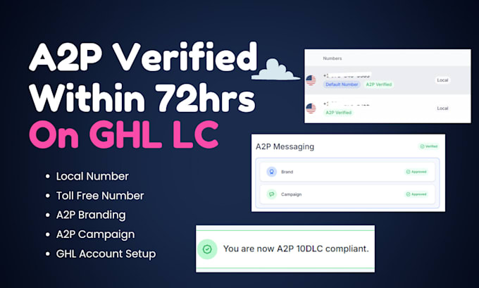 Gig Preview - Get your ghl a2p verified within 72hours