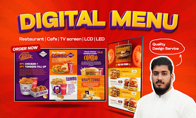 Bestseller - design digital menu, TV screen digital menu or menu board for your restaurant