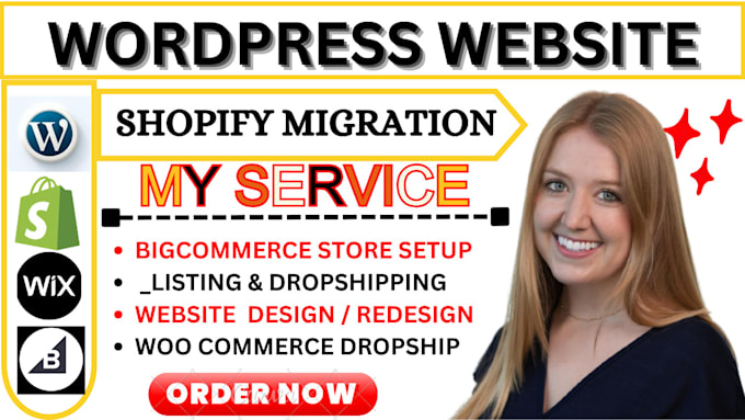 Gig Preview - Build design redesign wordpress website bigcommerce design shopify migration