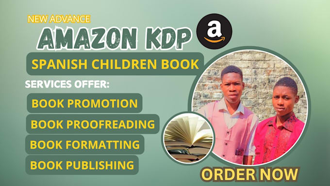 Gig Preview - Amazon kdp spanish children book formatting book publishing paperback formatting