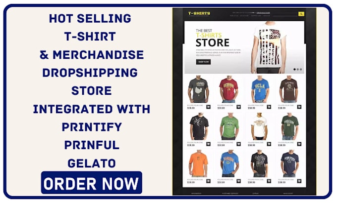 Gig Preview - Design hot t shirt and merchandise gelato printify printful dropshipping store