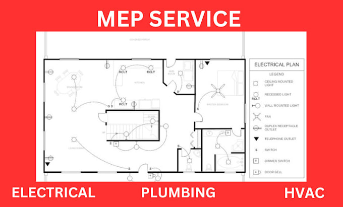 Gig Preview - Do architecture, mep, hvac, plumbing, electrical permit drawings