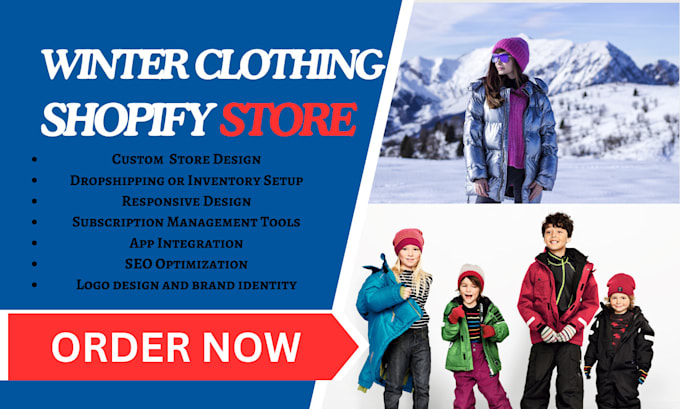 Gig Preview - Design profitable winter clothing shopify store,  winter clothing dropshipping