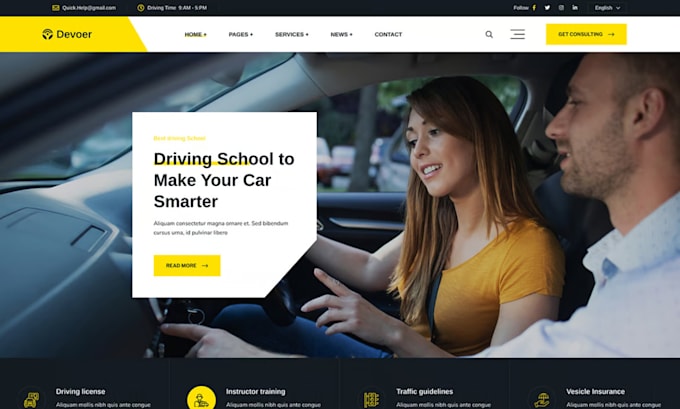 Bestseller - design driving school landing page school website driving school booking website