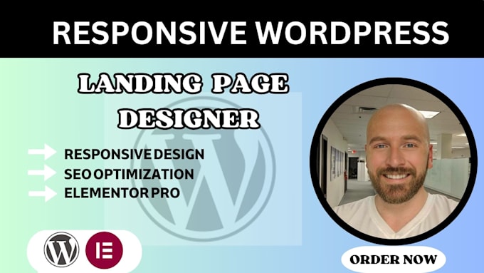 Bestseller - design, create a responsive wordpress landing page, elementor landing page