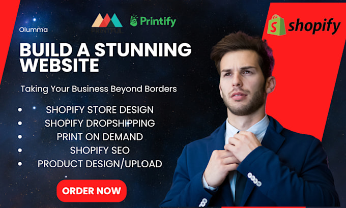 Gig Preview - Shopify website design shopify store design shopify website redesign pod