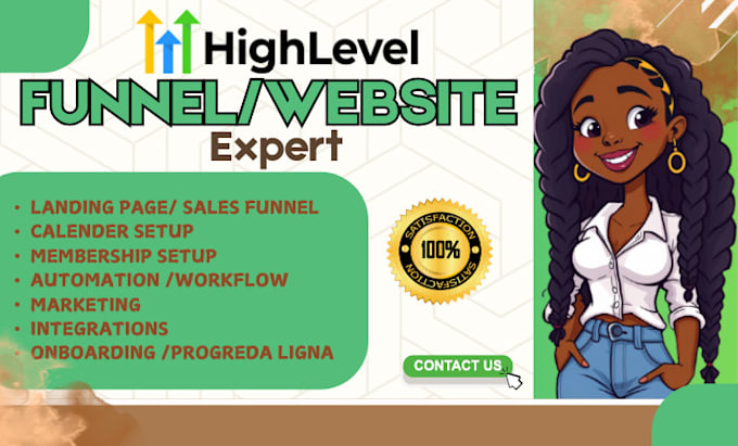 Gig Preview - Be your ghl funnel expert go high level workflow automation go high level expert