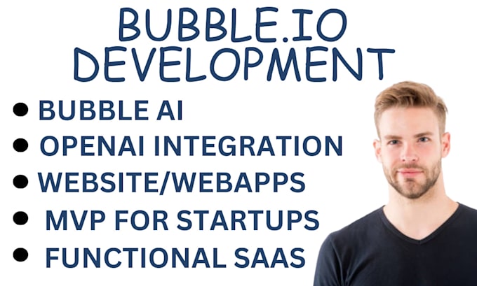 Gig Preview - Do bubble io development bubble ai saas flutterflow mvp botpress open ai web app