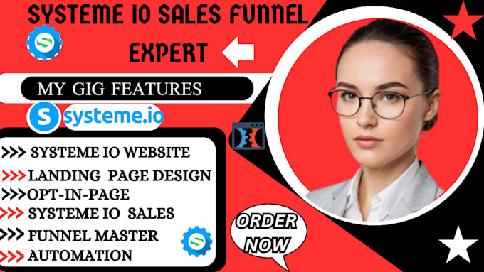 Gig Preview - Create systeme io sales funnel, systeme  website, systeme io affiliate marketing