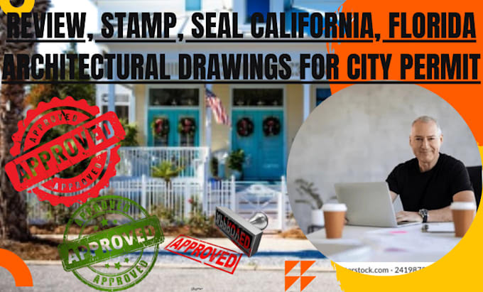 Gig Preview - Review, stamp, seal california, florida architectural drawings for city permit