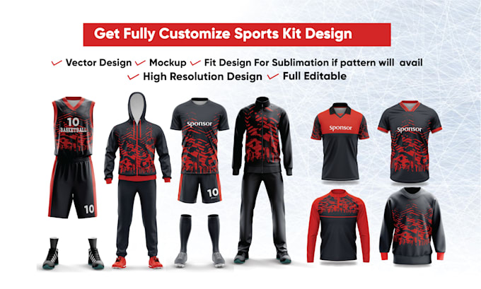 Gig Preview - Design jersey or kit sublimation soccer, football, esport