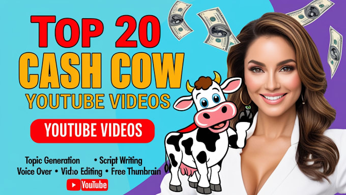 Gig Preview - Create youtube top 20 cash cow faceless videos and automated cash cow videos