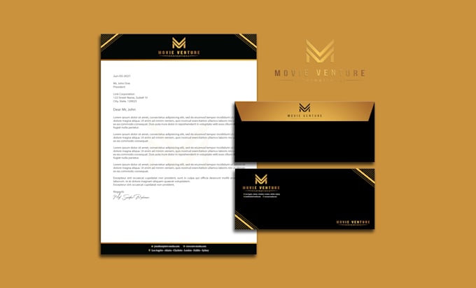 Gig Preview - Do letterhead, envelope, letterhead design with word file, stationery items