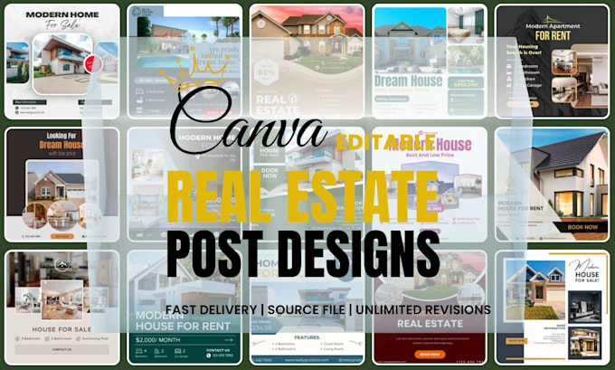 Gig Preview - Design social media real estate posts and templates in canva