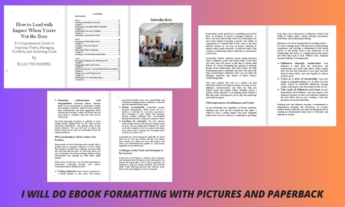 Gig Preview - Do ebook formatting with pictures and paperback