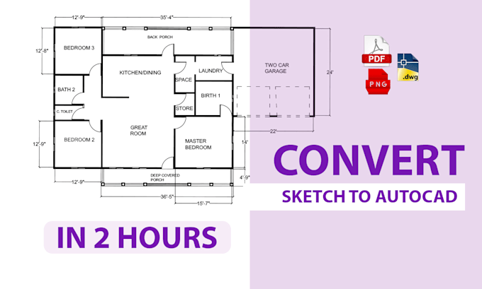 Gig Preview - Draw architectural building 2d floor plan in autocad