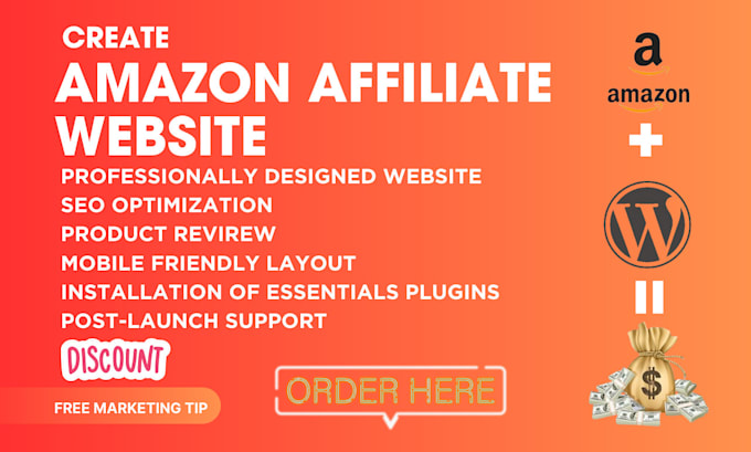 Gig Preview - Design autopilot amazon affiliate website amazon fba associate program