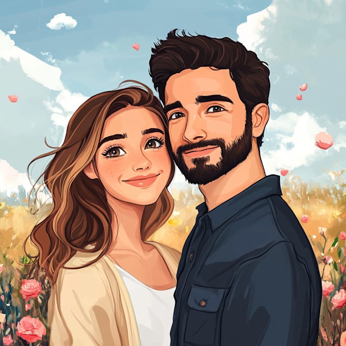 Gig Preview - Do  couple portrait illustration from your photo