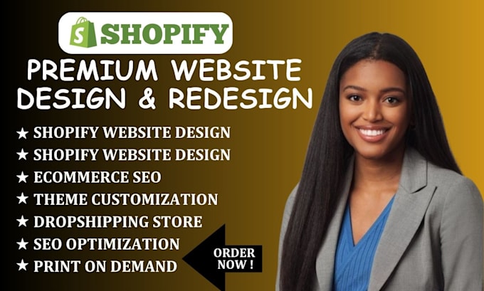 Gig Preview - Design shopify printify  shopify dropshipping store shopify store website