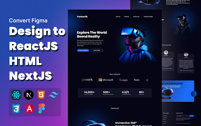 Bestseller - convert figma, PSD, xd to HTML, reactjs, nextjs, responsive web design