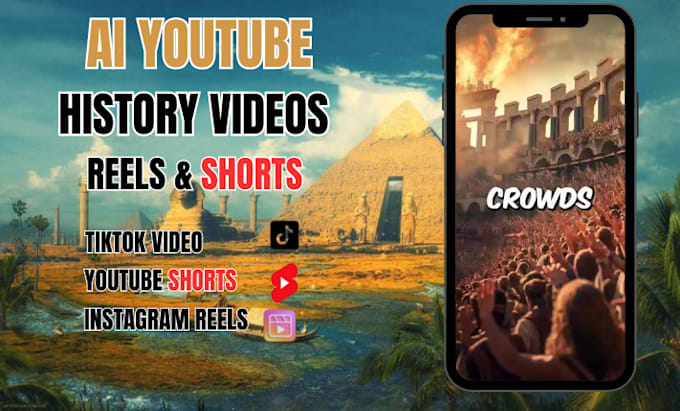 Bestseller - make epic engaging ai history shorts and reels for youtube, instagram tiktok