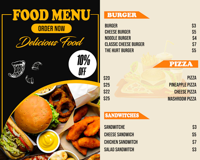 Gig Preview - Design resturant menu , flyer , consert and product poster