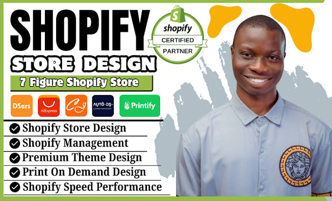 Gig Preview - Do shopify dropshipping store, shopify store design, redesign ecommerce website