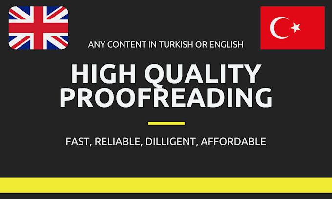 Gig Preview - Professionally proofread turkish or english text