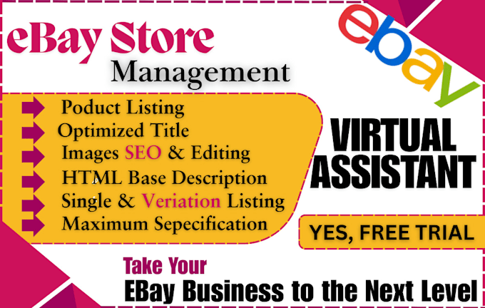 Gig Preview - Ebay virtual assistant VA, ads campaign, SEO ebay listing PPC admin work